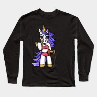 Weightlifting Unicorn - Sport-icorns Active Unicorns illustration series Long Sleeve T-Shirt